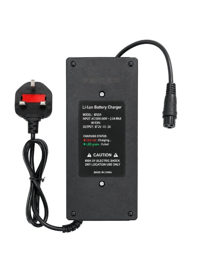 Fukukawa شاحن بطارية فوكوكابا® ‎67V2A للدراجات الكهربائية والسكوترات | خرج ‎DC ‎67.2V ‏2A بقدرة قصوى ‎150W | شاحن ليثيوم ذكي بالشحن السريع مع حماية من ارتفاع الحرارة وتجاوز الجهد | قابس بريطاني ثلاثي ‎220V ‎50Hz - Image 2