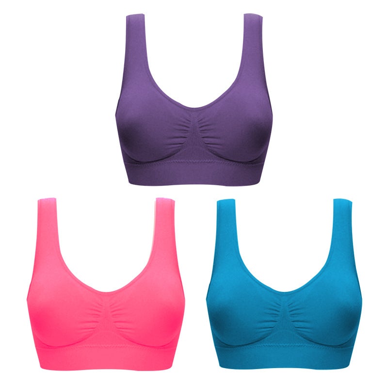 [Three-Piece Set] Generation Bra Women'S Underwear Without Steel Ring Yoga Big Chest Small Double Seamless Bra - Image 1