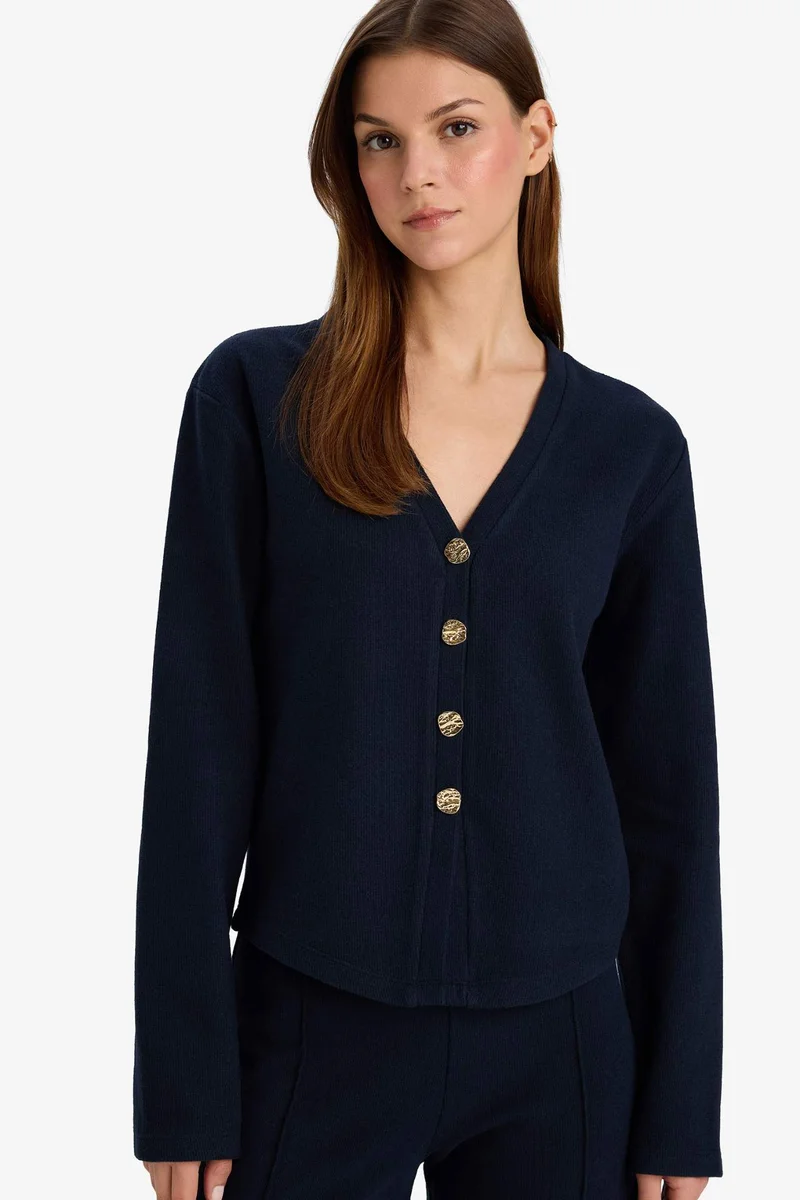 ديفاكتو Relax Fit Tippet Cardigan