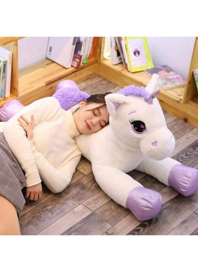 CLICK4DEAL CLICK4DEAL Soft Toys Unicorn Animal Soft Toy, Soft Toy for Girls (Unicorn White, 75cm)  - Image 2