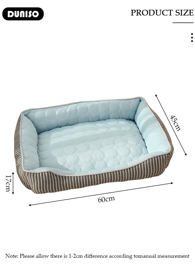 DUNISO Ice Silk Kennel Cool Icy Pet Nest Summer Dog Cooling Bed Breathable Dog Couch Bed with Nonskid Bottom Comfortable Soft Pet Mattress Cushion Washable Pet Sofa Puppy Couch Lounger for Dog Cat - Image 2