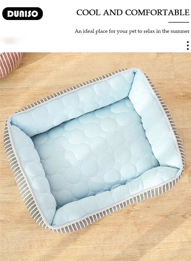 DUNISO Ice Silk Kennel Cool Icy Pet Nest Summer Dog Cooling Bed Breathable Dog Couch Bed with Nonskid Bottom Comfortable Soft Pet Mattress Cushion Washable Pet Sofa Puppy Couch Lounger for Dog Cat - Image 4