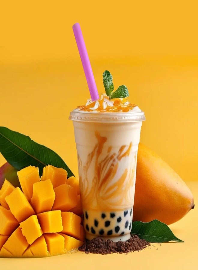 YAOSHENG Colored disposable milkshake straw, (100-500 pack) straight tube pointed fluorescent multi-color straw, suitable for parties, gatherings, home restaurants (100, 0.43 * 9.05) - Image 5