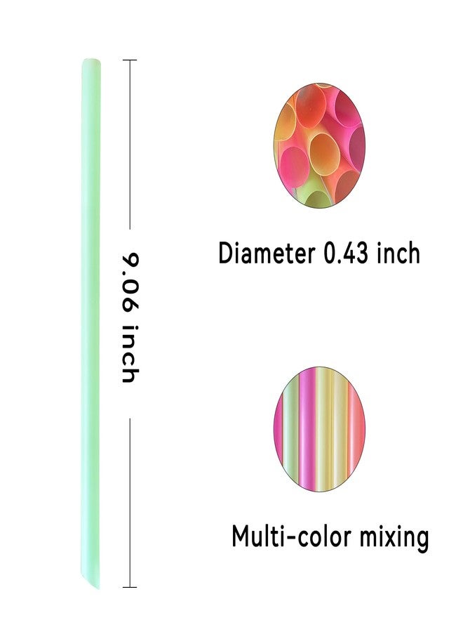 YAOSHENG Colored disposable milkshake straw, (100-500 pack) straight tube pointed fluorescent multi-color straw, suitable for parties, gatherings, home restaurants (100, 0.43 * 9.05) - Image 2