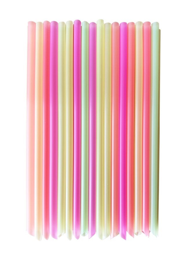 YAOSHENG Colored disposable milkshake straw, (100-500 pack) straight tube pointed fluorescent multi-color straw, suitable for parties, gatherings, home restaurants (100, 0.43 * 9.05) - Image 1