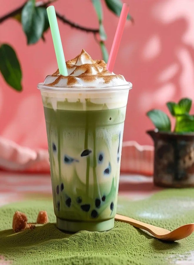 YAOSHENG Colored disposable milkshake straw, (100-500 pack) straight tube pointed fluorescent multi-color straw, suitable for parties, gatherings, home restaurants (100, 0.43 * 9.05) - Image 4