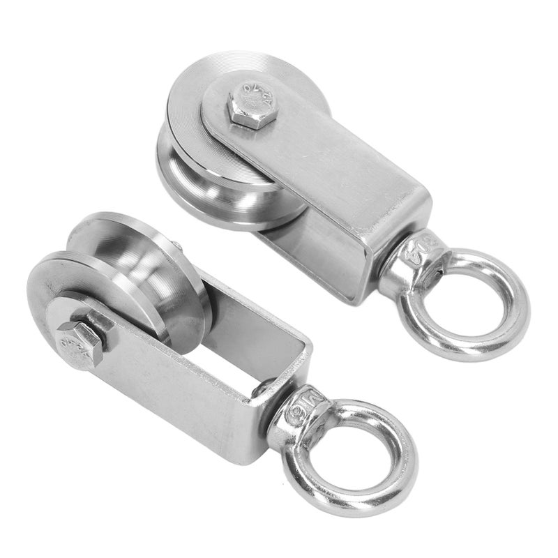 2PCS Cable Pulley Wheels 360 Degree Rotation Stainless Steel Pulley Roller Built in Dual Bearings - Image 3