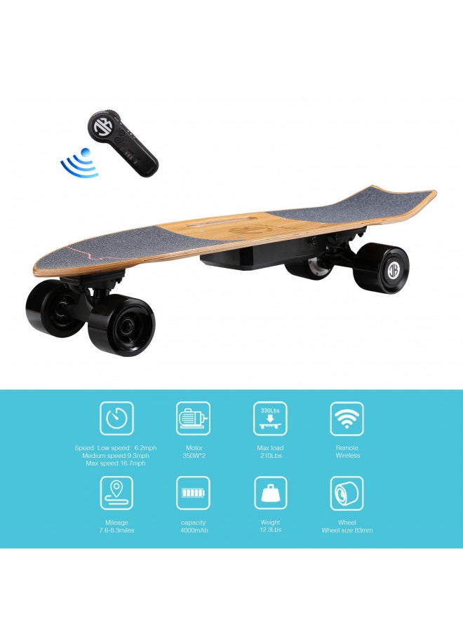 JKING Jking Electric Skateboard Electric Longboard with Remote Control Electric Skateboard,700W Hub-Motor,16.7 MPH Top Speed,8.2 Miles Range,3 Speeds Adjustment,6 Months Warranty  - Image 2