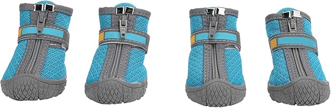 Lake Blue 9 Hole Mesh Small Dog Shoes Non Slip Boots With Adjustable Straps Size 2 - Image 1
