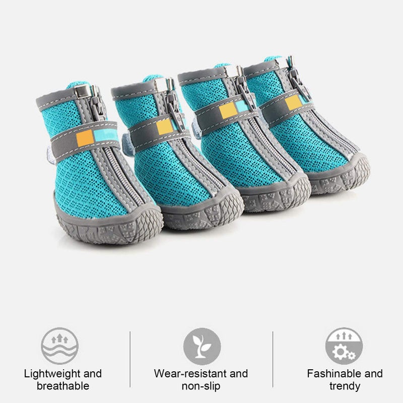 Lake Blue 9 Hole Mesh Small Dog Shoes Non Slip Boots With Adjustable Straps Size 2 - Image 5