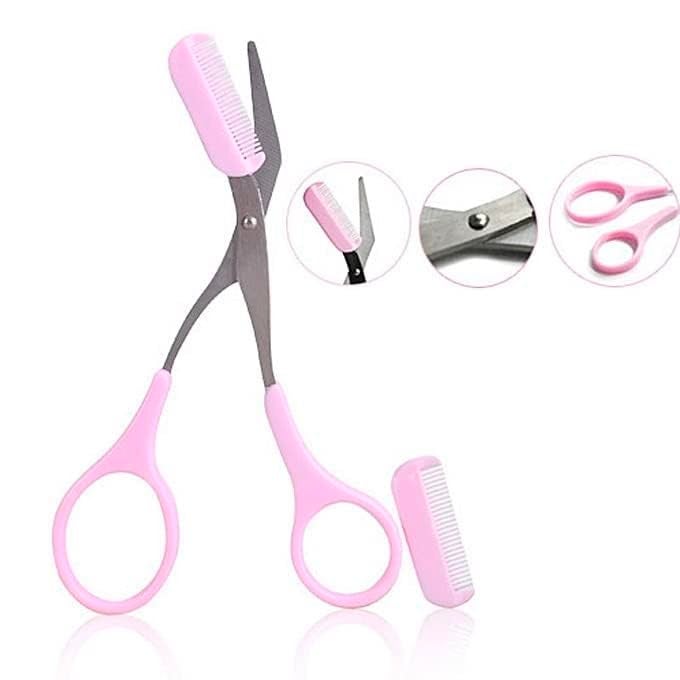 Sweetpea.Fx? Mini Brow Class Cutting Scissors Easy-To-Use Eyebrow Trimmer With Comb Cutting Scissors Eyebrow Trimming Tool, Multicolor - Image 2