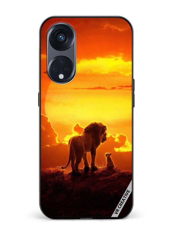 VR CREATIVE Protective Case Cover For Oppo Reno8 T 5G Lion King Design Multicolour - Image 1