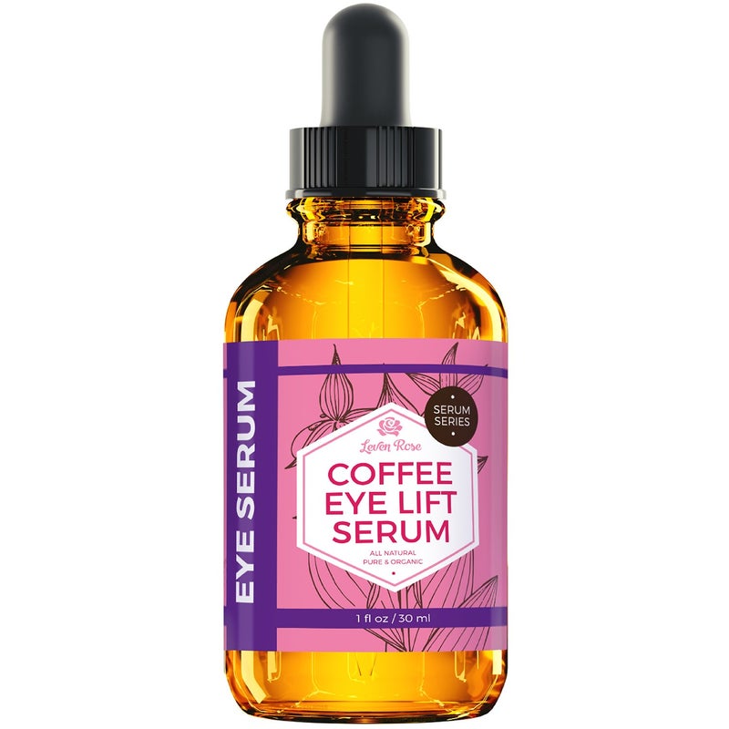 Leven Rose Coffee Oil Caffeine Serum for Eyes 1 oz - Anti-aging Organic Under Eye Serum for Puffy Bags Under Eyes - Image 3