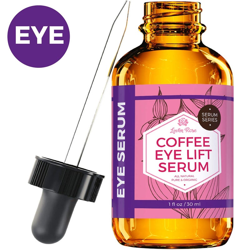 Leven Rose Coffee Oil Caffeine Serum for Eyes 1 oz - Anti-aging Organic Under Eye Serum for Puffy Bags Under Eyes - Image 1