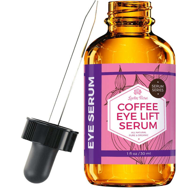 Leven Rose Coffee Oil Caffeine Serum for Eyes 1 oz - Anti-aging Organic Under Eye Serum for Puffy Bags Under Eyes - Image 2