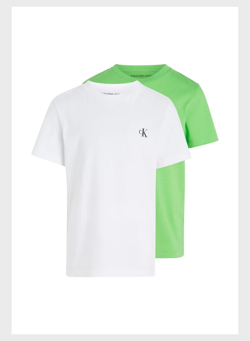 Calvin Klein Jeans Kids 2 Pack Crew Neck T-Shirt