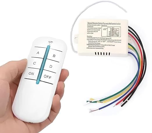 Quick Sense (QS-RF01) 4-Way RF Remote Control Switch – Wireless Remote Operated Light & Fan Controller, Standard Size Smart Switch for Home, Office & Automation - Image 2