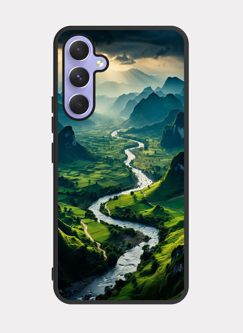 PXLAAT Samsung Galaxy A54 case cover River Between Mountains - Image 1
