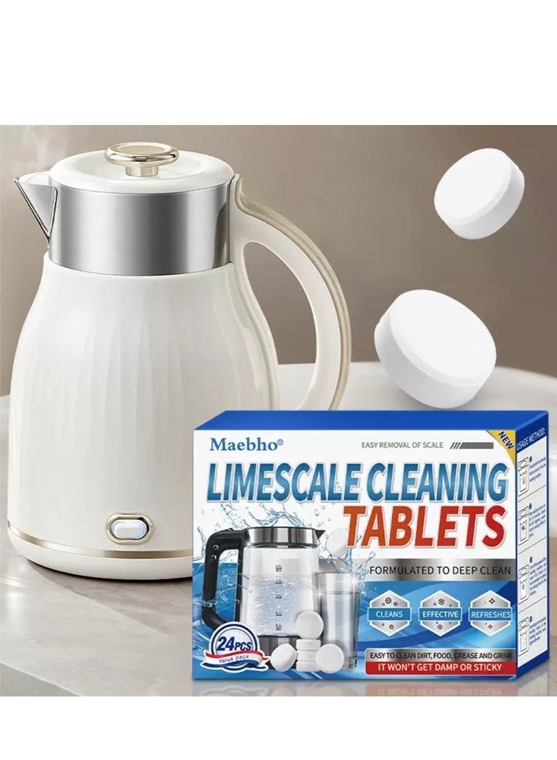 مايبهو ٢٤ قرصًا فوارة لتنظيف الغلايات، والأواني، والغلايات، والأكواب، ومواد إزالة الترسبات الكلسية، وبقع الشاي، وأباريق الشاي، والأكواب، وأقراص التنظيف - Image 2