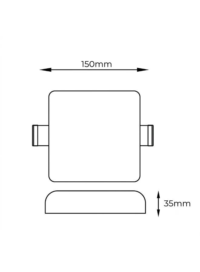 Galaxy Square Surface LED Panel Light, 18W, Cool White 4000K, 1530 Lumens, 150mm, White - Image 2