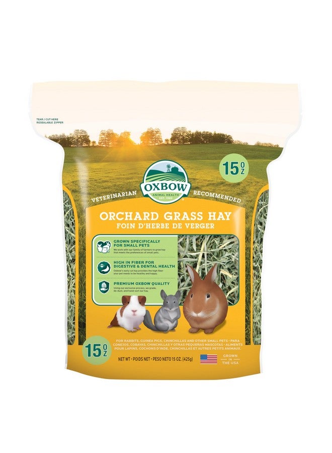 Oxbow Animal Health Orchard Grass, Guinea Pig Hay, Rabbit Hay, Small Pet Bunny Supplies, All Natural Grass for Guinea Pig, Bunny, Chinchilla & Hamster, Oxbow Rabbit Supplies for Bunnies, 15 oz. bag - Image 1