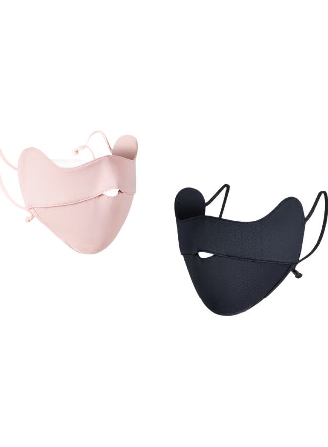 JD.com Jd Jingzao Sun Protection Face Mask For Men And Women, Uv-Resistant Full Face Mask, Ice Silk Cool-Touch Pink - Image 2