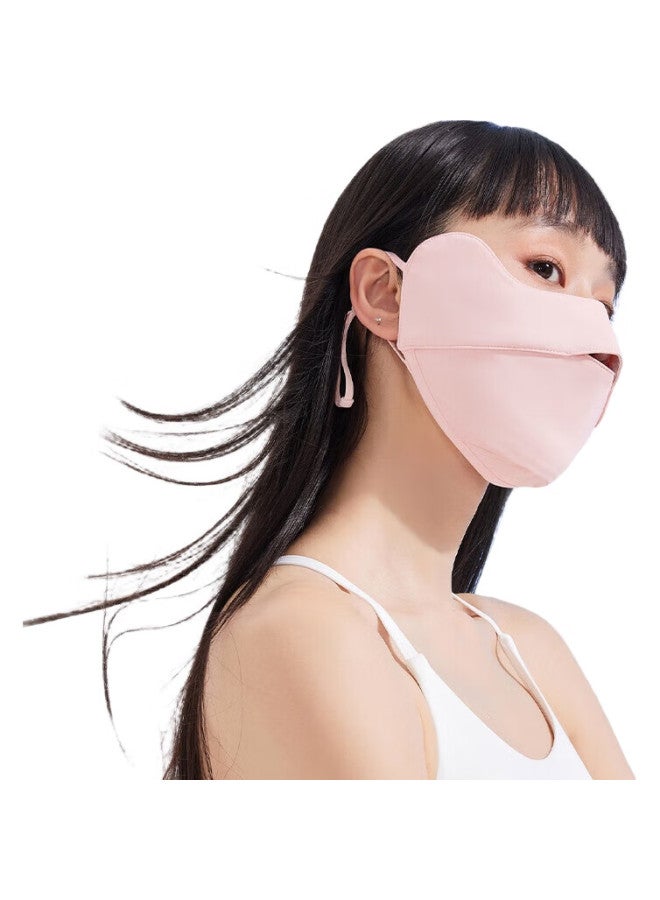 JD.com Jd Jingzao Sun Protection Face Mask For Men And Women, Uv-Resistant Full Face Mask, Ice Silk Cool-Touch Pink - Image 3