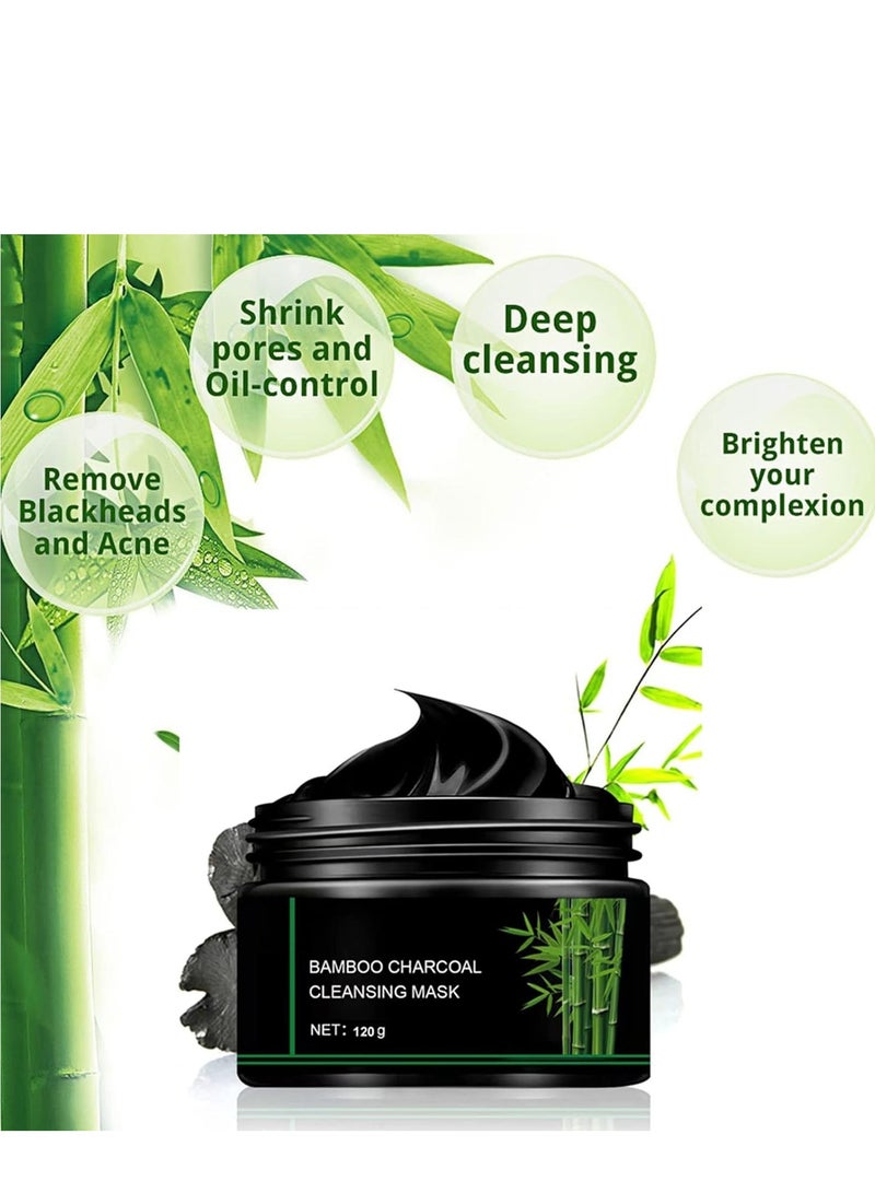 Blackhead Remover Mask, Bamboo Charcoal Peel-Off Mask for Deep Cleansing and Purifying, Facial Blackhead Removal for Face and Nose, Suitable for All Skin Types (120g)