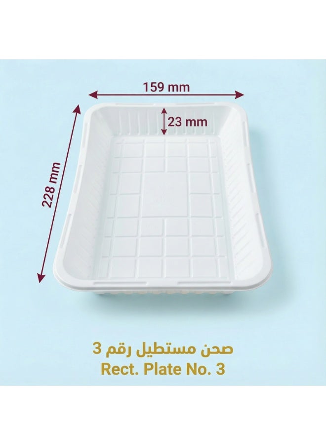Ritco Carton Of Rectangular Plastic Plates, Size 3 (1000 Plates/Carton) - Image 3