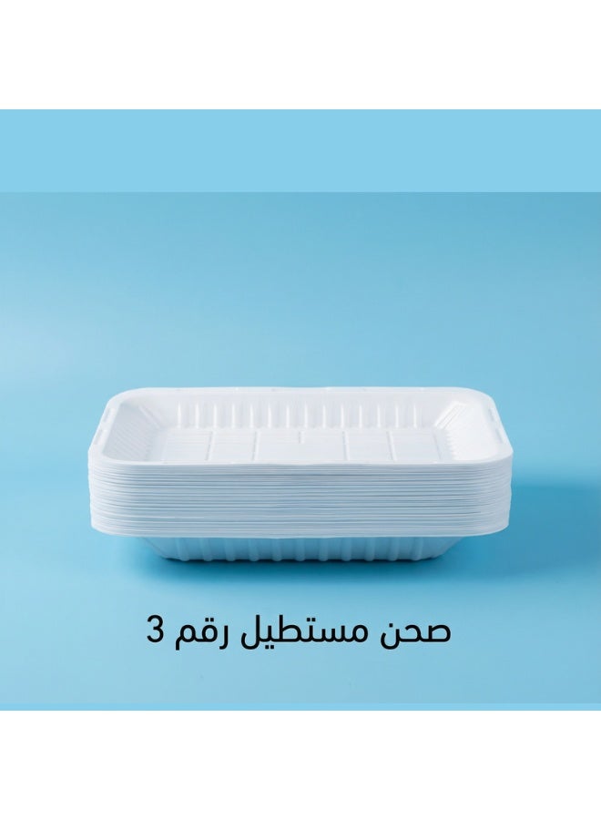 Ritco Carton Of Rectangular Plastic Plates, Size 3 (1000 Plates/Carton) - Image 5