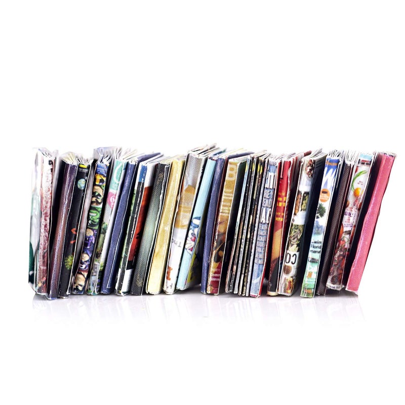 Lynkaye Dollhouse Miniatures Magazine Books Mini Books Mini House Accessories Books Model Dollhouse Accessories 1:12 Scale DIY Puzzle Project Doll House Furnishings Accessories - Image 3
