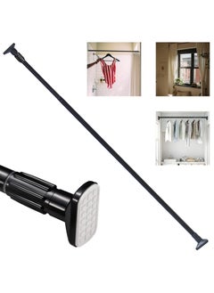 Rubik Shower Curtain Rod Adjustable 110-200cm Thick & Extendable 25mm Telescopic Length Tension Bar Painted Surface No Drill Type for Bathroom Shower Bathtub Cabinet (110cm to 200cm) Black  - Image 1