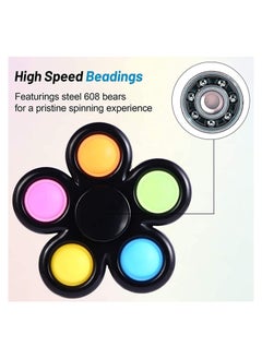 Y&D Pop it Fidget Spinners, Simple Dimple Toy, its Fidge Packs for Kids, Push Bubble Sensory Toys Adults, Pack with Hand Spinners 2 (Multicolored)  - Image 2