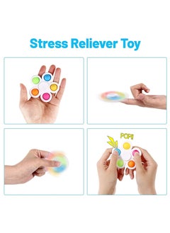 Y&D Pop it Fidget Spinners, Simple Dimple Toy, its Fidge Packs for Kids, Push Bubble Sensory Toys Adults, Pack with Hand Spinners 2 (Multicolored)  - Image 4