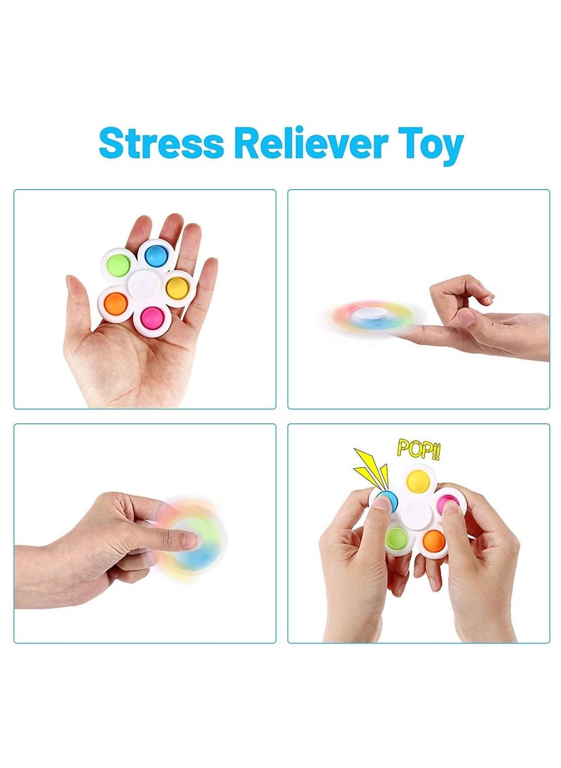 Y&D - Pop it Fidget Spinners, Simple Dimple Toy, its Fidge Packs for Kids, Push Bubble Sensory Toys Adults, Pack with Hand Spinners 2 (Multicolored) - Image 1