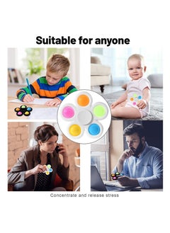 Y&D Pop it Fidget Spinners, Simple Dimple Toy, its Fidge Packs for Kids, Push Bubble Sensory Toys Adults, Pack with Hand Spinners 2 (Multicolored)  - Image 5
