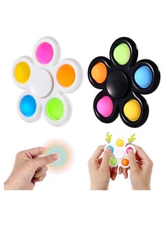 Y&D Pop it Fidget Spinners, Simple Dimple Toy, its Fidge Packs for Kids, Push Bubble Sensory Toys Adults, Pack with Hand Spinners 2 (Multicolored)  - Image 1