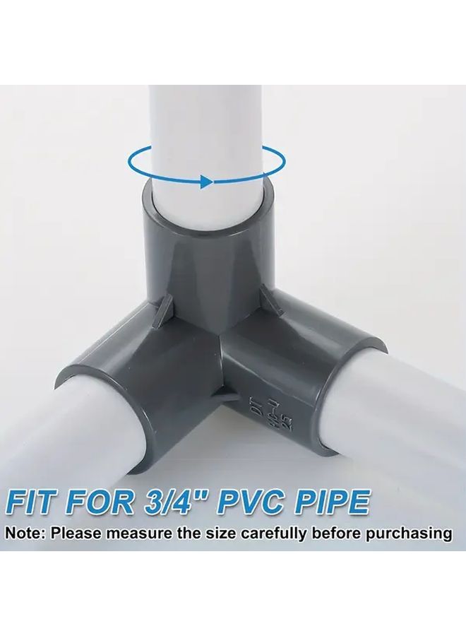 8 قطع من تركيبات الأنابيب PVC ثلاثية الأبعاد الرمادية مقاس 3/4 بوصة، مطورة ومكثفة، لأعمال السباكة - Image 2