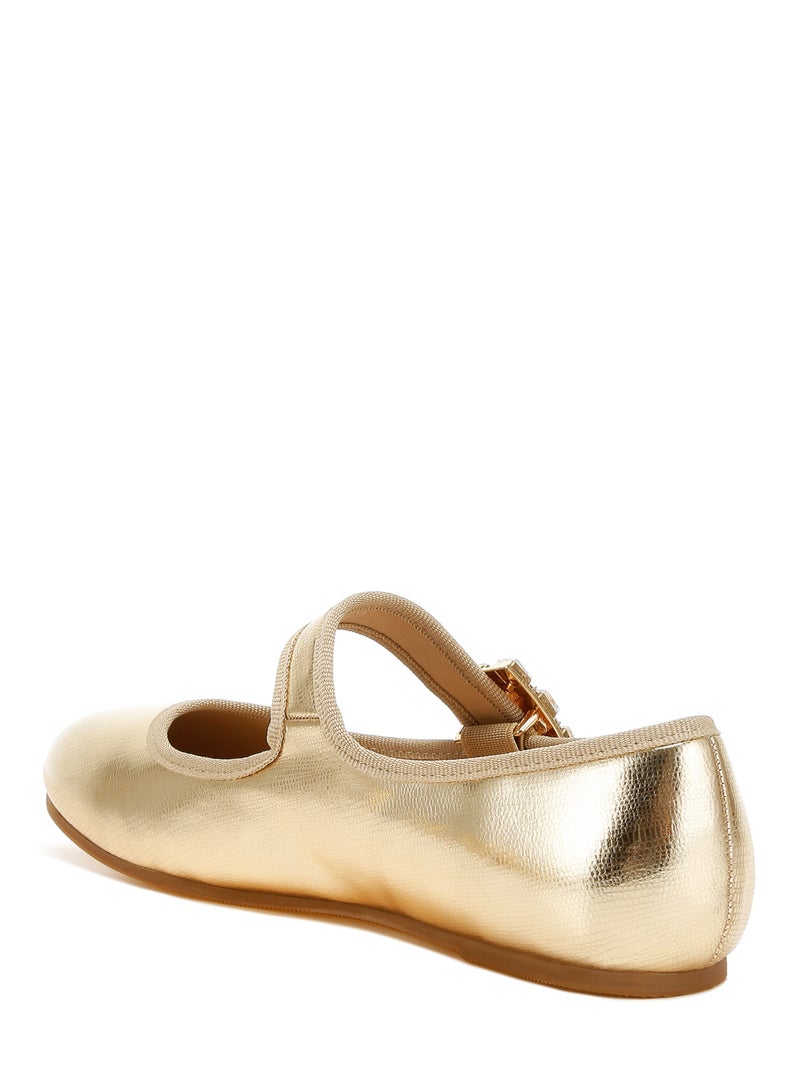 لندن راج دبوس صندل ماري جين باللون الذهبي - Image 3