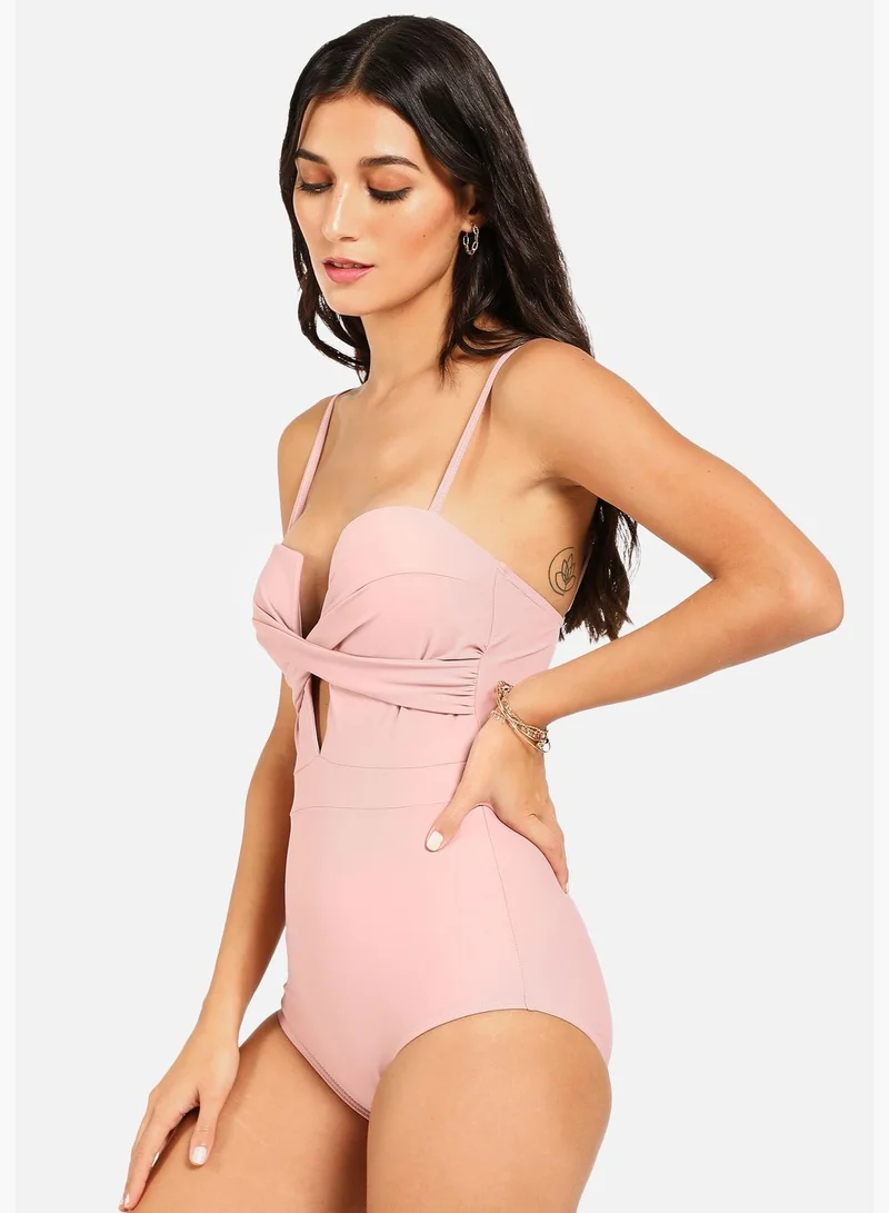 Haute Sauce  Strappy Cut Out One Piece Swimsuit for Women | Best Price UAE