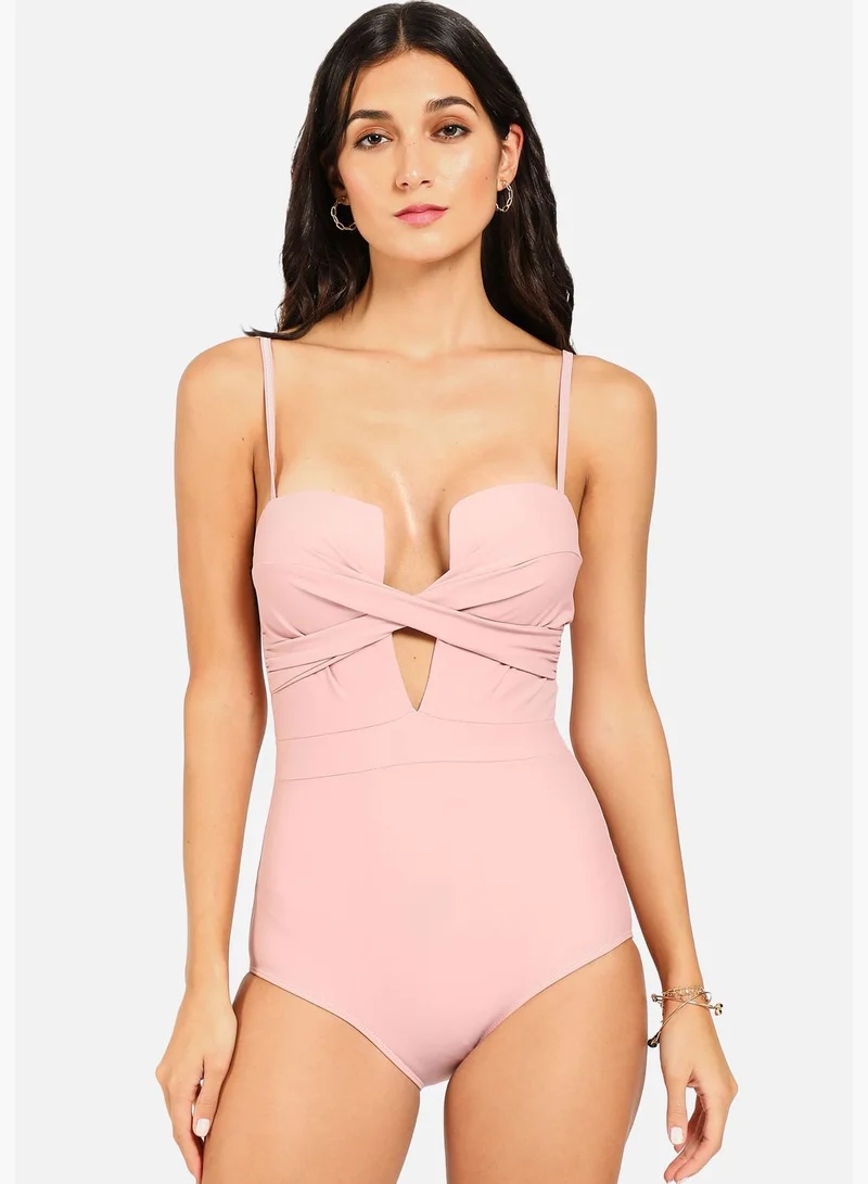 Haute Sauce  Strappy Cut Out One Piece Swimsuit for Women | Best Price UAE