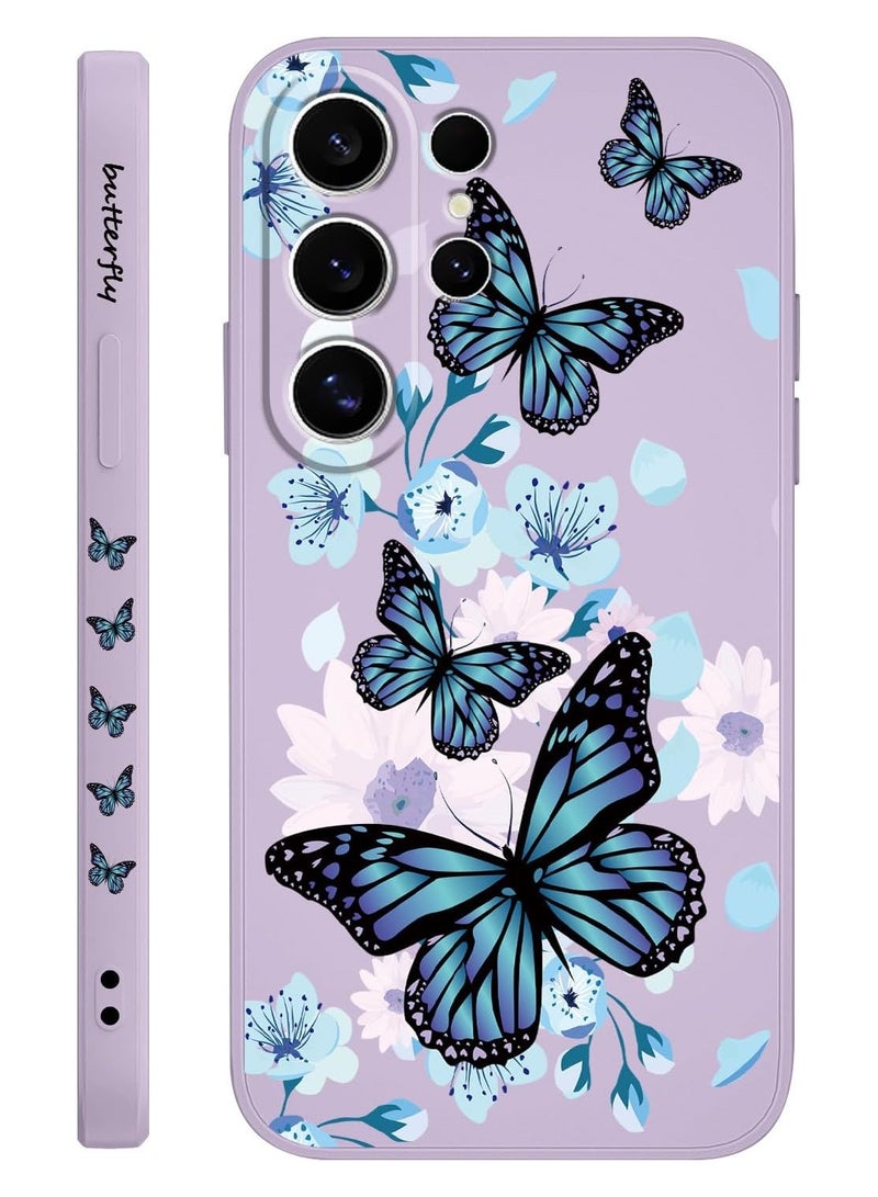 for Samsung Galaxy S25 Ultra Case, Creative Patterns Slim Non Slip Lightweight Phone Cover for Galaxy S25 Ultra 6.9 inch, Aurora Butterfly Purple - Image 1