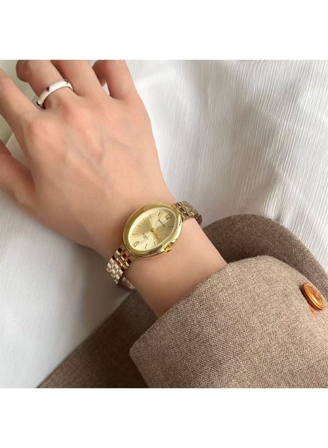 Barsh Women's Watch Stainless Steel Strap Quartz Watch Fashion Oval Women's Bracelet Watch. Exquisite gifts - Image 1