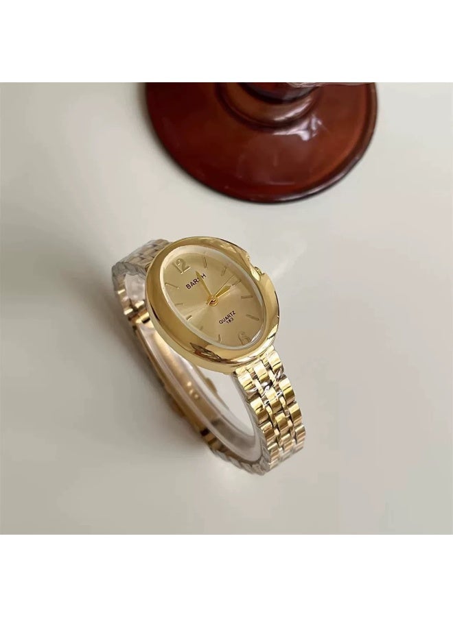 Barsh Women's Watch Stainless Steel Strap Quartz Watch Fashion Oval Women's Bracelet Watch. Exquisite gifts - Image 2