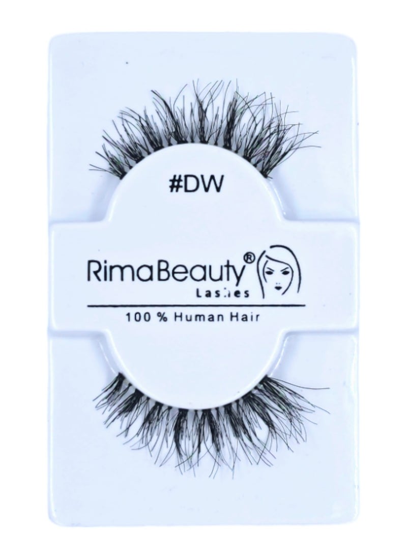 Rima Beauty Lashes - Human HAIR Black # DW - Image 1