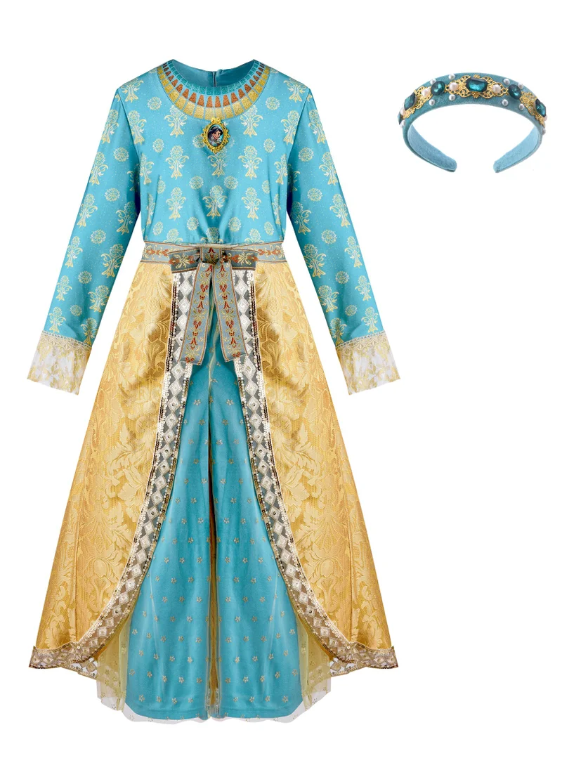 بارتي سينتر Officially Licensed Disney Golden Princess Jasmine Prestige Dress Up Costume with Headband