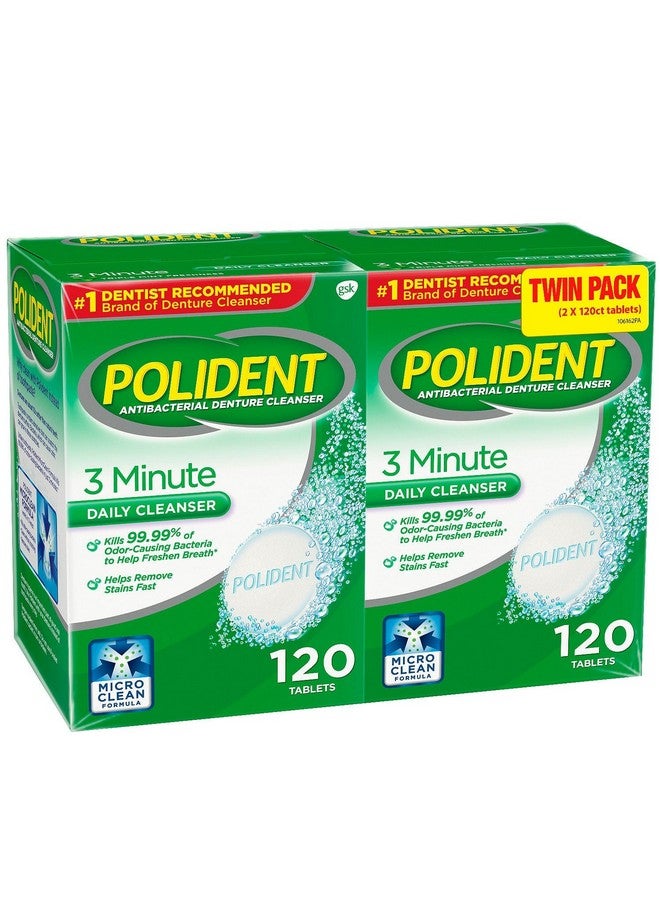 Polident 3 Minute, Antibacterial Denture Cleanser 120 ea (Pack of 2) - Image 5