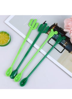 Generic 4PCS Cactus Shaped Drink Stirrers，Can be used in kitchens, offices, cafes, bars, etc.  - Image 2