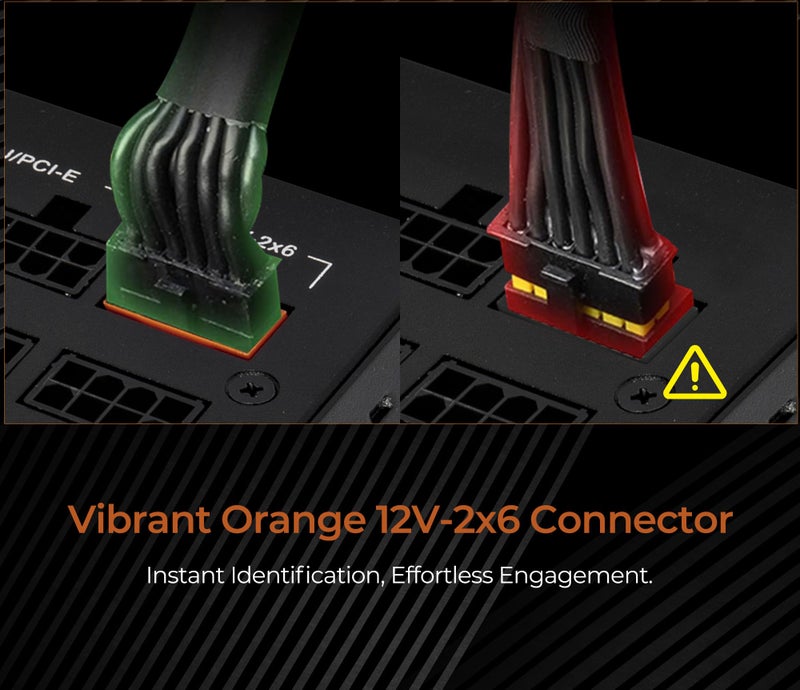 Rosewill VMG 850W 80+ Gold, ATX 3.0 & 3.1 Compatible, Full Modular Low-Noise Power Supply, PCIe 5.1 12V-2x6 Connector, 100% Japanese Electrolytic Capacitor, 120mm FDB Silent Fan - 5 Year Warranty - Image 4