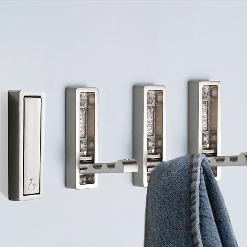 macikwon Foldable Coat Hooks 4 PackHeavy Duty Wall Hooks for Hanging Coats Towels Backpacks Bags Brushed Nickel Towel Hooks for a Functional Home Brushed Nickel 4 - Image 1